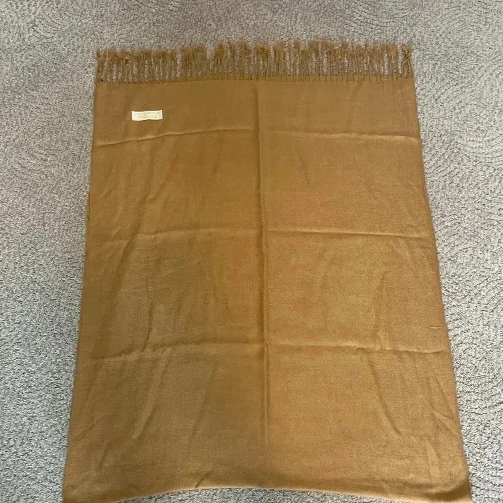 Camel pashmina wrap/scarf 30% silk